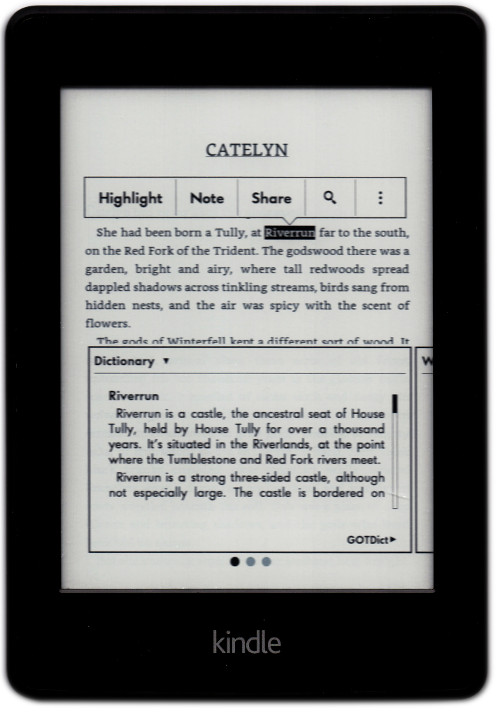 Screenshot of kindle viewing Tully definition
